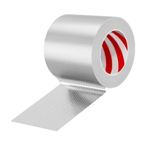 Ruban adhésif résistant à la chaleur Feuille d'aluminium Adhésif imperméable haute résistance Ruban métallique isolant pour conduit de sécheuse Pour tuyaux, séparateurs d'armoires, garnitures de p (1/5)