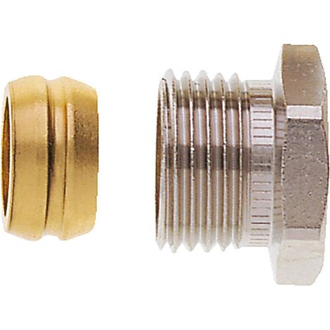 IMI Heimeier Klemmverschraubung vernickelt für Kupfer- und Stahlrohr 16mm und Rp 1/2 Innengewinde