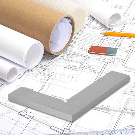 Règle d'angle droit équerre à bord plat 90° classe 2 outil de mesure (100 x 70 mm) (1/5)