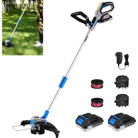 Tondeuse à gazon électrique sans fil, coupe-bordures, désherbeur, taille-bordures, idéale pour les jardins et l'aménagement paysager ,Tondeuse à gazon électrique avec batterie