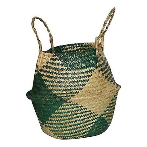 Panier en osier de jonc de mer fait à la main rotin pliable suspendu Pot de fleur jardin Vase à fleurs panier suspendu 1 pièces