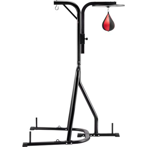 VEVOR Soporte para Saco de Boxeo 2 en 1 Equipo de Entrenamiento de Acero Soporta Hasta 65 kg Altura Ajustable Soporte Independiente para Sacos de Arena para Gimnasio en Casa, 143 x 126 x 214 cm