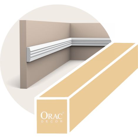 Riel para cuadros sencillo y plano con diseño lineal - Orac Decor - L200xP0,9xH3,1cm - Caja completa 100 metros - P5021 (1/2)