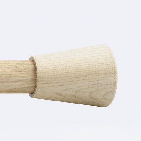 Embout Pommeau en Bois Naturel Ø28mm pour barre à rideaux - Boulet (1/2)
