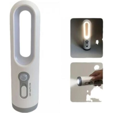 Tragbares 2-in-1-LED-Nachtlicht zum Schutz der Augen, geeignet für Schlafzimmer, Badezimmer, zum Lesen, Camping, weiß