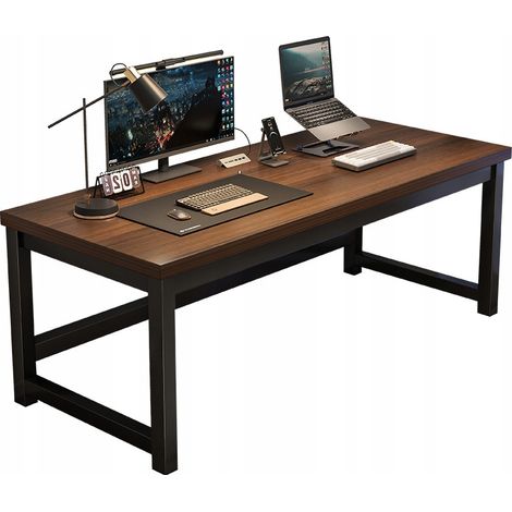 Moderner Computertisch aus dunklem Buchenholz im Industrial-Loft-Stil, 120 cm, für Gaming