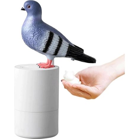 Tauben-Schaumseifenspender, Lustiger Vogel-Seifenspender, Berührungsloser Schaumseifenspender (Grau) (1/5)