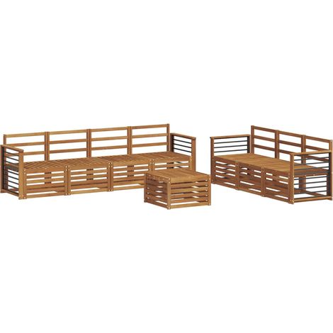 Sofa Sets 8 pcs Natural Solid Acacia Wood vidaXL (1/5)