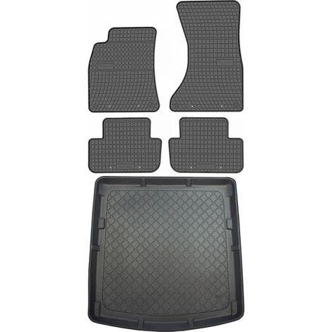Juego de alfombrillas de goma para coche y alfombrilla para maletero para Audi A4 B8 Sedán (enero de 2008 - octubre de 2015).