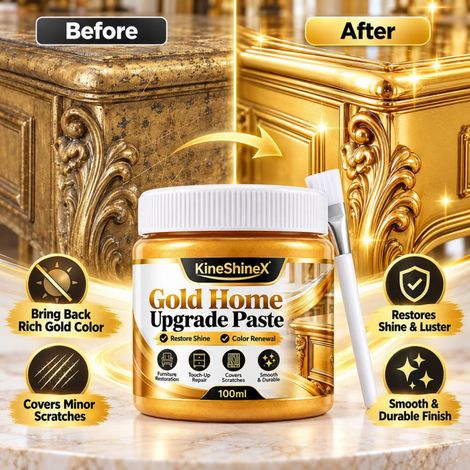 KineShineX Gold Home Upgrade Paste, Paste für metallische Strukturierung und Farbgebung, Möbelreparatur und Ausbesserungslack, Gold (1/4)