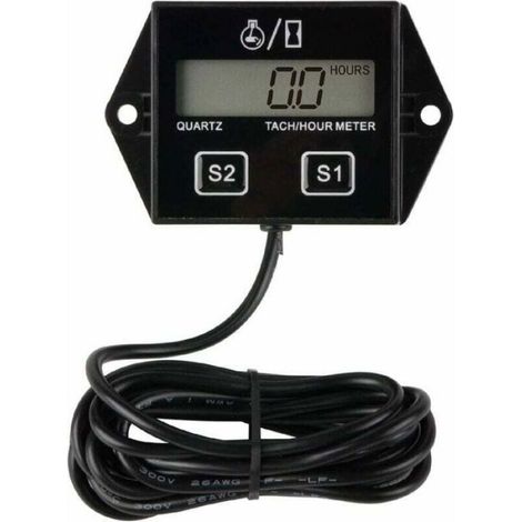 Tachymètre - Compteur D Heures - Pour Moteurs Paramoteurs Marins Pompes Et Groupes Electrogènes - IP65 - Écran LCD 12 5 X 42 Mm - 0 30000 Tr Min - 0 99999 H - 1 Pièce (1/3)