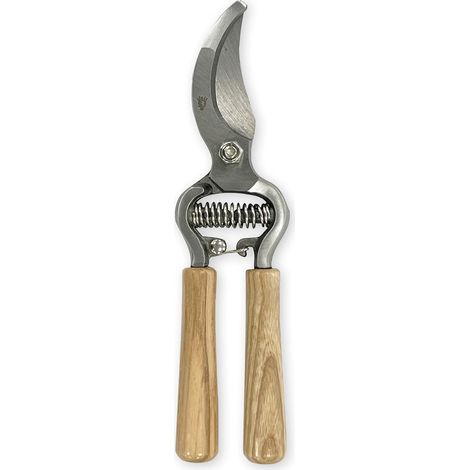 1 - Sécateur - Lame Droite - Acier Carbone - Coupe Tiges Vertes Bois FSC - Jardinage Botanique - Marron - 15cm