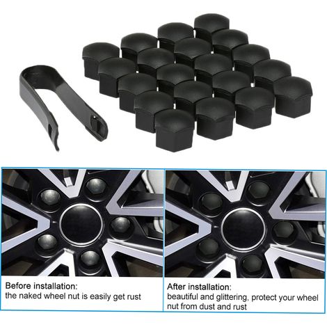 Lot de 20 cache-écrous universels en plastique de 17 mm pour roues de voiture (1/5)