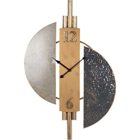 Horloge murale en métal gris doré 54x6x82 cm (1/2)