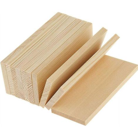 Lot de 10 planches rectangulaires en bois de pin de 10 cm d'épaisseur 6 mm pour accessoires de photographie, artisanat, peintures, sculpture, bricolage, modélisation (1/5)