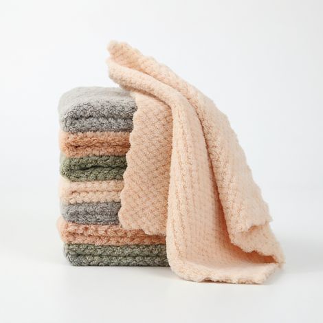 Lot de 5 chiffons polaires a carreaux 25 × 25 cm – torchons (1/5)