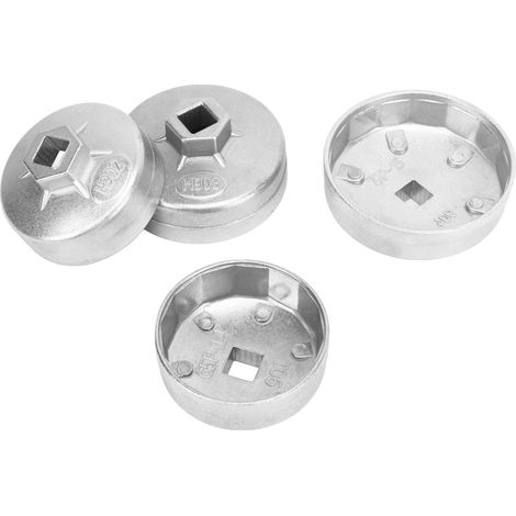 Jeu de 4 clés pour filtre à huile, en alliage d'aluminium, outil de retrait du couvercle de filtre à huile haute efficacité, adapté aux moteurs Bluebird. (1/5)