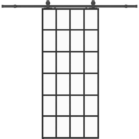 Maison Exclusive - Schiebetür mit Beschlag Schwarz 90x205 cm ESG-