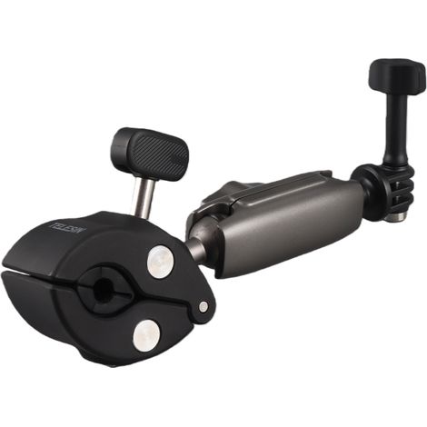 Support de guidon de vélo TELESIN GP-HBM-001 avec pince de fixation, double rotule rotative à 360° en alliage d'aluminium, adaptateur pour caméra sport et adaptateur de fixation à vis 1/4 pouce, compa (1/5)