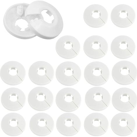 30 Pcs Cache-Tuyau,Colliers De Pipe Couvercles De Tuyaux De Radiateur En Plastique Pour Tuyau, Rosaces De Recouvrement Pour Cacher Les Tuyaux De Radiateurs(Blanc) (1/4)