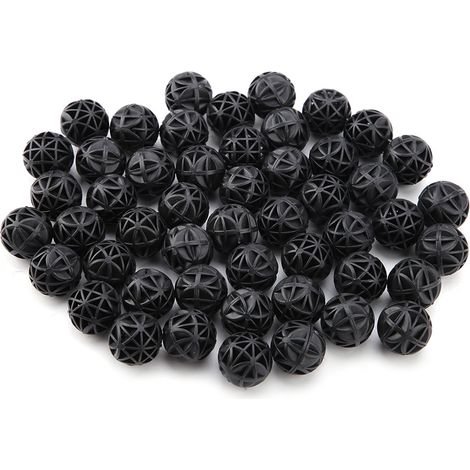 26 mm große biochemische Filterkugeln aus PVC und Watte, schwarz, 50 Stück für Aquarien und Teiche