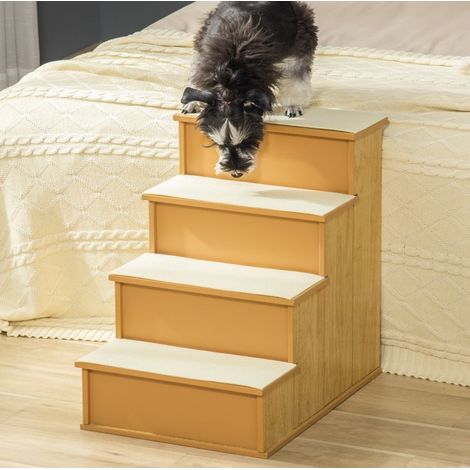 Escalier pour animaux 4 marches, 40 x 59 x 54,2 cm, jusqu'à 30 kg DESVIAE (1/5)