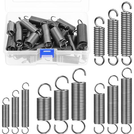 36pcs jeu de ressorts de traction avec crochet ouvert, 12 tailles de petits ressorts combinaison de fil de ressort de tension (1/5)