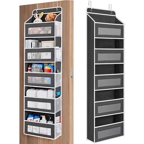 Borsa portaoggetti da appendere alla porta, organizer a 5 strati di grande capacità per dispensa/camera da letto/bagno, 145x40,5x17,5 cm (1/5)