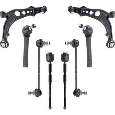 KIT BRACCIO OSCILLANTE 8 PEZZI COMPATIBILE CON LANCIA YPSILON (843) 1.3 D Multijet (84 / Kit Sospensione Completo OE/OEM / Bracci Oscillanti + Testine Sterzo / Sostituzione Diretta OEM