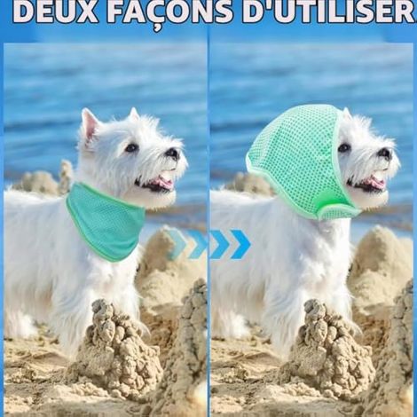 Bandana rafraîchissant pour chien, collier bandana pour l'été, écharpe rafraîchissante pour chien, bandanas rafraîchissants pour chiens, collier léger, respirant et ajustable pour chiens de taille moy (1/3)