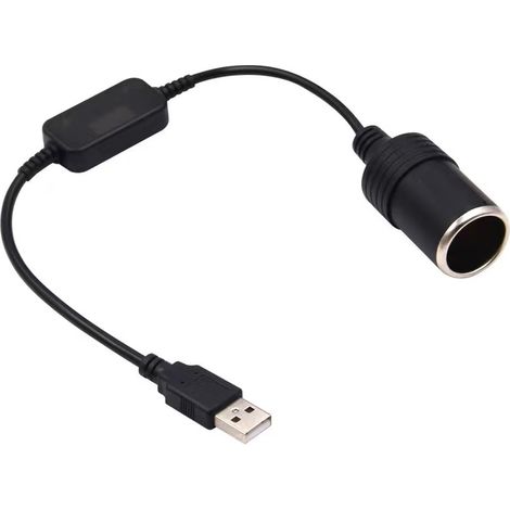 2-teiliges USB-Autoladekabel (5V auf 12V Zigarettenanzünderadapter)