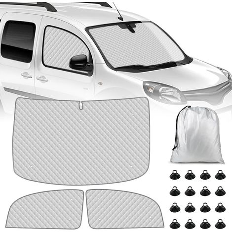 Pare-Soleil de Pare-Brise de Voiture Compatible avec 2007-2021 Renault Kangoo 2 X61, Lot de 3 Pliables Pare-Soleil pour Intérieur de Voiture, Tapis Thermiques Internes avec Sac de Rangement,2007-2021 (1/5)