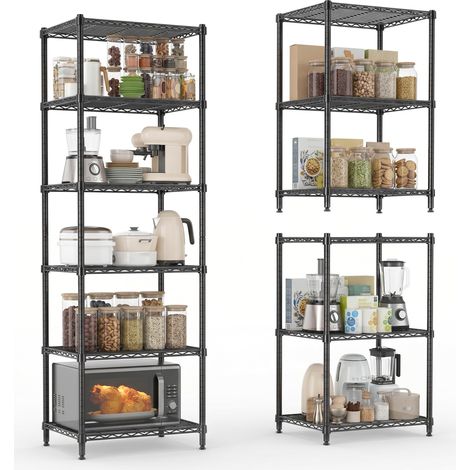 Étagère métallique robuste et réglable, 6 niveaux, 186 cm (73,2 po), capacité de 544 kg (1 200 lb), idéale pour l'organisation du garage et du garde-manger - Unité (1/5)