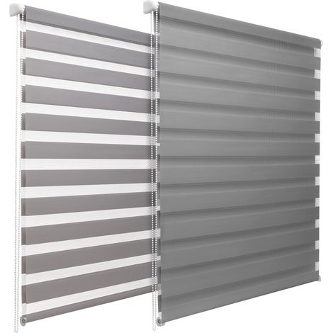Store double SolDecor DL2, 90x220cm, Gris - Klemmfix sans percer (1/5)