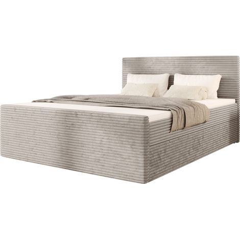 Lit Boxspring Tilia Iii - Beige - 180x200 Cm - Lit Double - Lit Moderne - Matelas À Ressorts Bonnell (1/5)