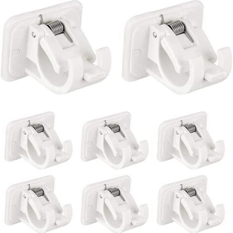 (Comme indiqué)Support de Tringle à Rideau - Noname - 8 Pcs - Fixations sans Perçage - Plastique ABS - 7.5x7 cm (1/4)