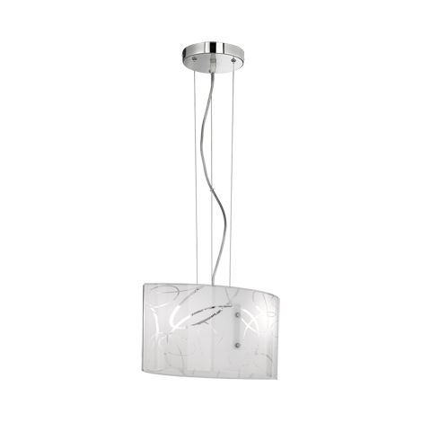 Lampada Sospensione Interno 2 Luci Rettangolare Vetro Cerchi Spirelli GD Trio (1/10)
