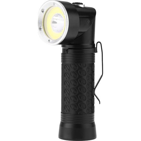 Leistungsstarke T6 LED-Taschenlampe mit COB-Lampe und 90° flexibler Magnetspitze – ideal zum Wandern, Campen, für Notfälle und Inspektionen.