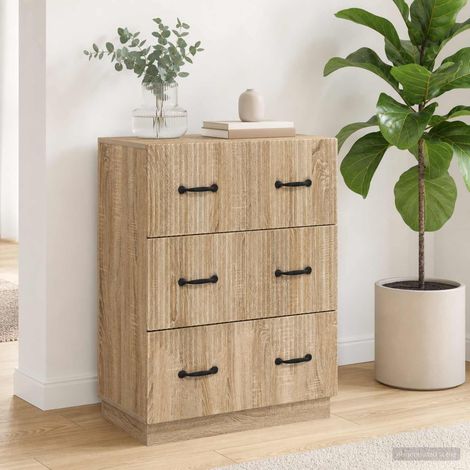 Armoire de rangement à 3 tiroirs, bois d’ingénierie, chêne Sonoma, 66 x 34,5 x 87 cm - PANGIVO (1/5)