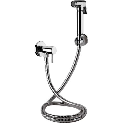 Set doccetta per bidet relax con doccia a pulsante, flessibile, rubinetto e supporto lux tutto cromo (1/2)