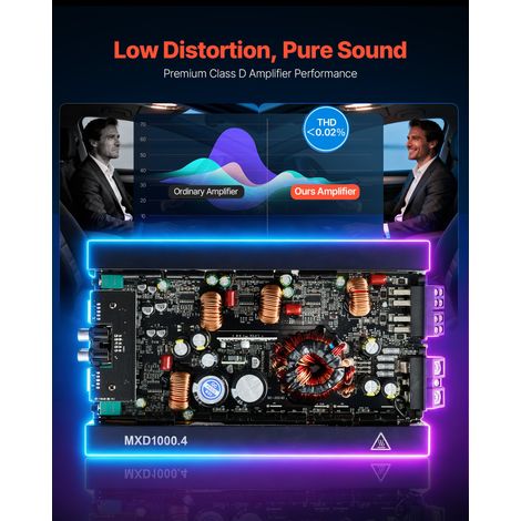 Amplificateur Audio Voiture Ampli de Puissance à 4 Canaux (1/5)