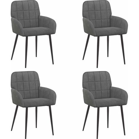 vidaXL Sedie da pranzo 4 pz Velluto Grigio Scuro 57 x 50 x 85 cm (1/5)