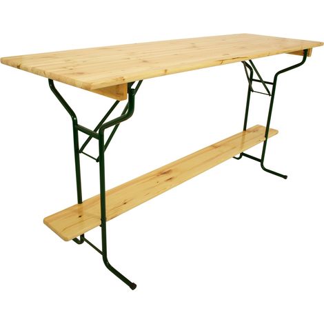 Stehtisch BAMBERG 220cm klappbar, Metall + Holz lackiert, mit Fuss-Stütze (1/5)