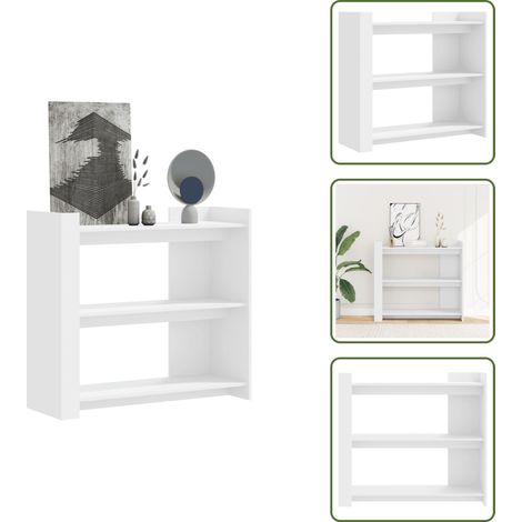 The Living Store Table console blanc 100x35x90 cm bois d’ingénierie - Table Basse - Meuble D'entrée - Table D'appoint - Console Blanche - Table Design (1/5)