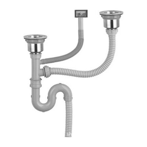 Vidage complet évier double évier inox, anti-odeur, anti-colmatage, diamètre de vidange 110mm (1/4)