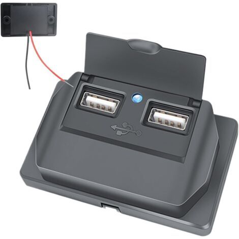 Prise USB RV 12 V 3,1 A RV, petite prise USB, chargeur de téléphone portable pour camping-car, avec couvercle, station de charge USB, adaptateur de prise USB, remplacement pour ATV, camping-car, (1/5)