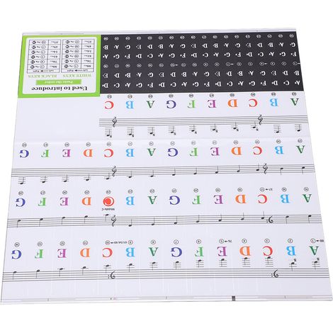 Étiquette autocollante amovible pour clavier de piano, grandes lettres de notes pour 37, 49, 54, 61, 76 et 88 touches (1/5)