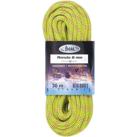 Cuerda rando 8mm 20m dorada seca-amarilla BEAL