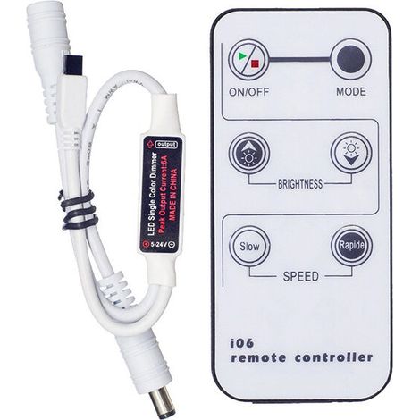 6-Tasten-Infrarot-Fernbedienung, 5V/12V/24V 6A Mini-Controller für einfarbige SMD-LED-Streifen