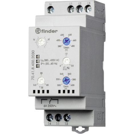 Überwachungsrelais 380 - 415 V/AC 1 Wechsler Finder 70.41.8.400.2030 1 St.